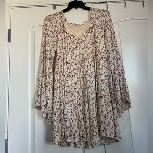 Altar'd State Wildflower Dreams Floral Cottagecore Long Sleeve Dress